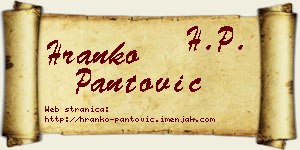 Hranko Pantović vizit kartica